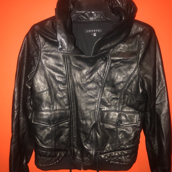 Theory Jackets Coats Theory Borie Leather Jacket Poshmark